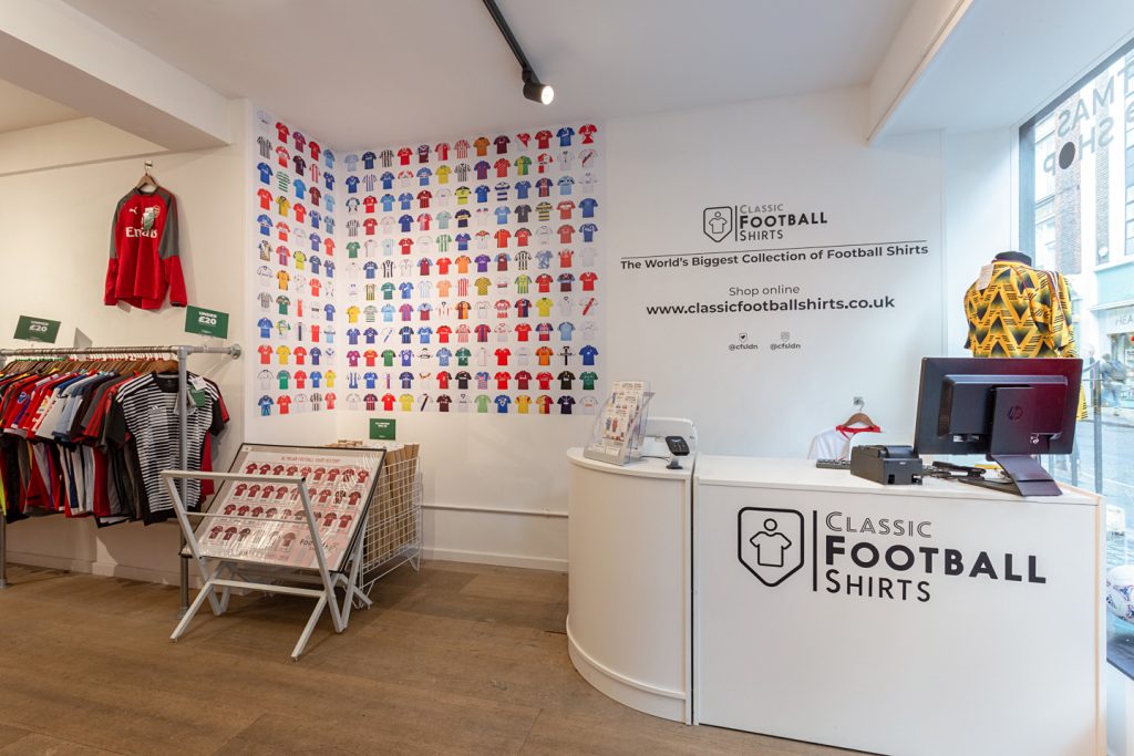 The Classic Football Shirts pop-up store in London